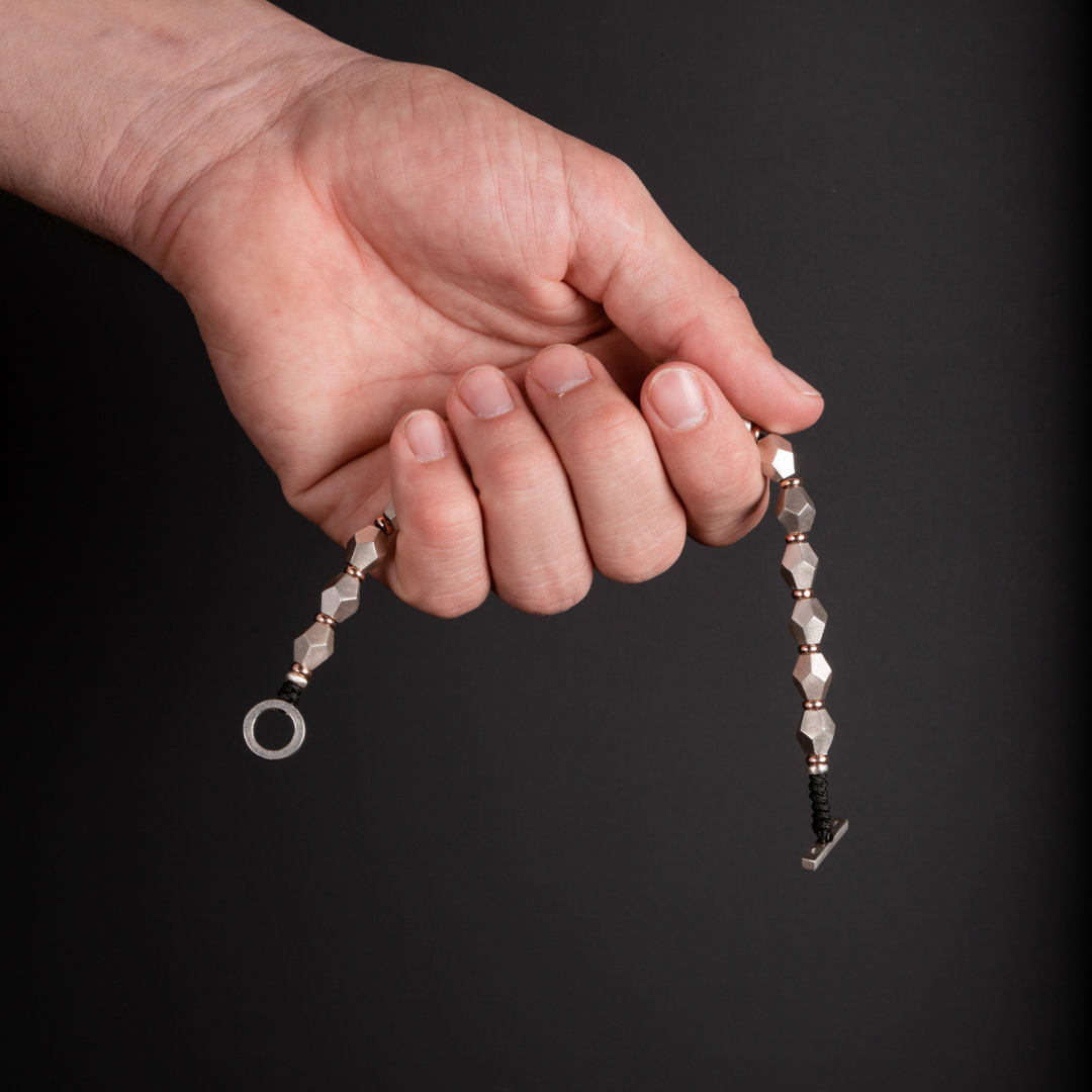 Artisan crafted Apocalypse - Silver & Gold beads - Bleu Nomade Made in Italy following traditional jewelry techniques.